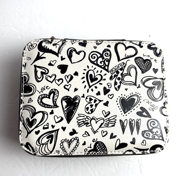 Brighton black and white heart print Leather Jewelry Box - Picture 3 of 11